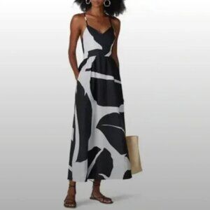 The Odells Linen Maxi dress with palm print